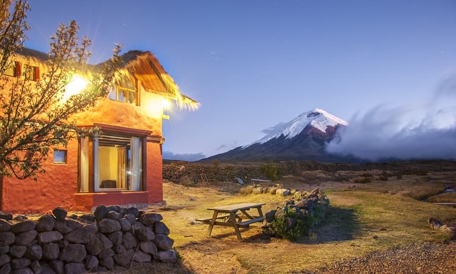 Hôtel Hacienda Tambopaxi, Parc National Cotopaxi, Equateur, vue extérieure principale