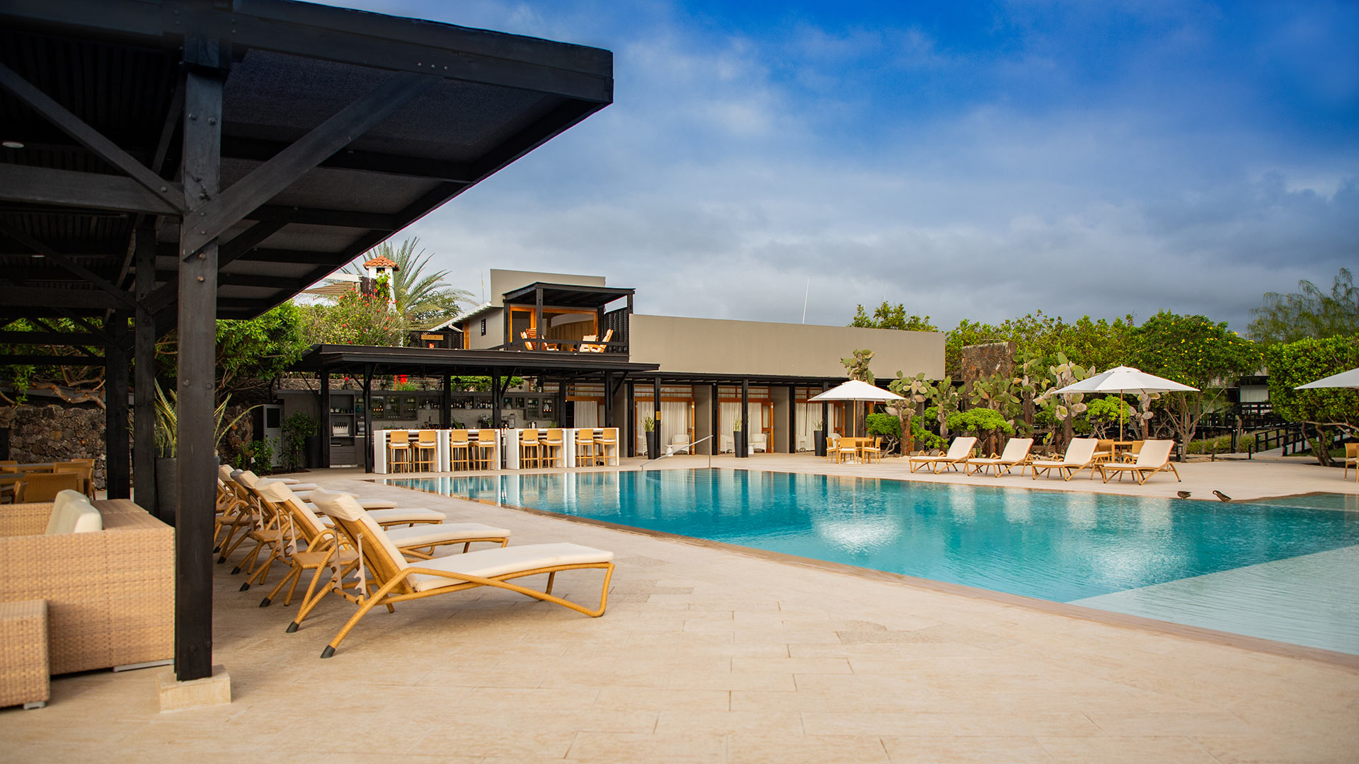 Hôtel Finch Bay, Santa Cruz, Galapagos, vue piscine